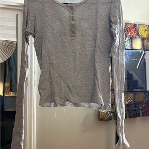Brandy Melville Gray Long Sleeve Top